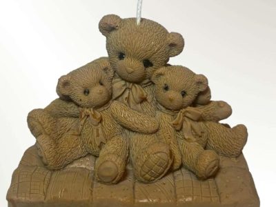 Teddy bear family candle