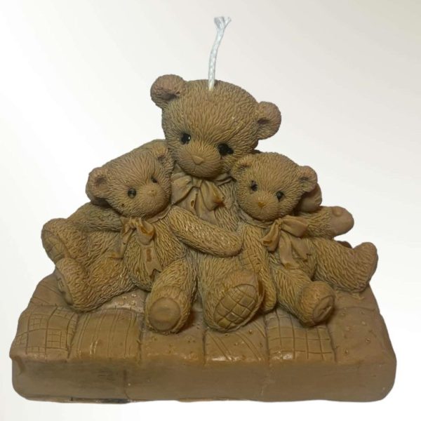 Teddy bear family candle